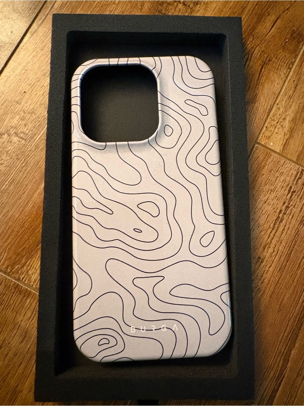 BUZGA Silver Topographic iPhone Case — Lightweight Everyday Protection